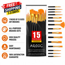 15 Pcs Miniature Paint Brushes Small Detail Art Brush Set for Acrylic Watercolor