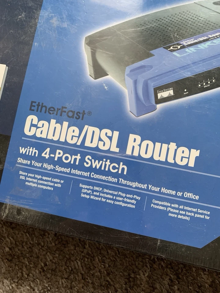 Linksys Cable DSL Router 4 Port Switch New Sealed BEFSR41 Etherfast - Image 2 of 3