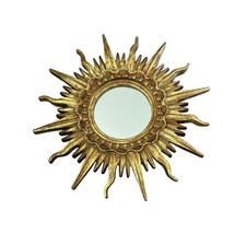 Vintage Gold Sunburst Wall Mirror Celestial S...