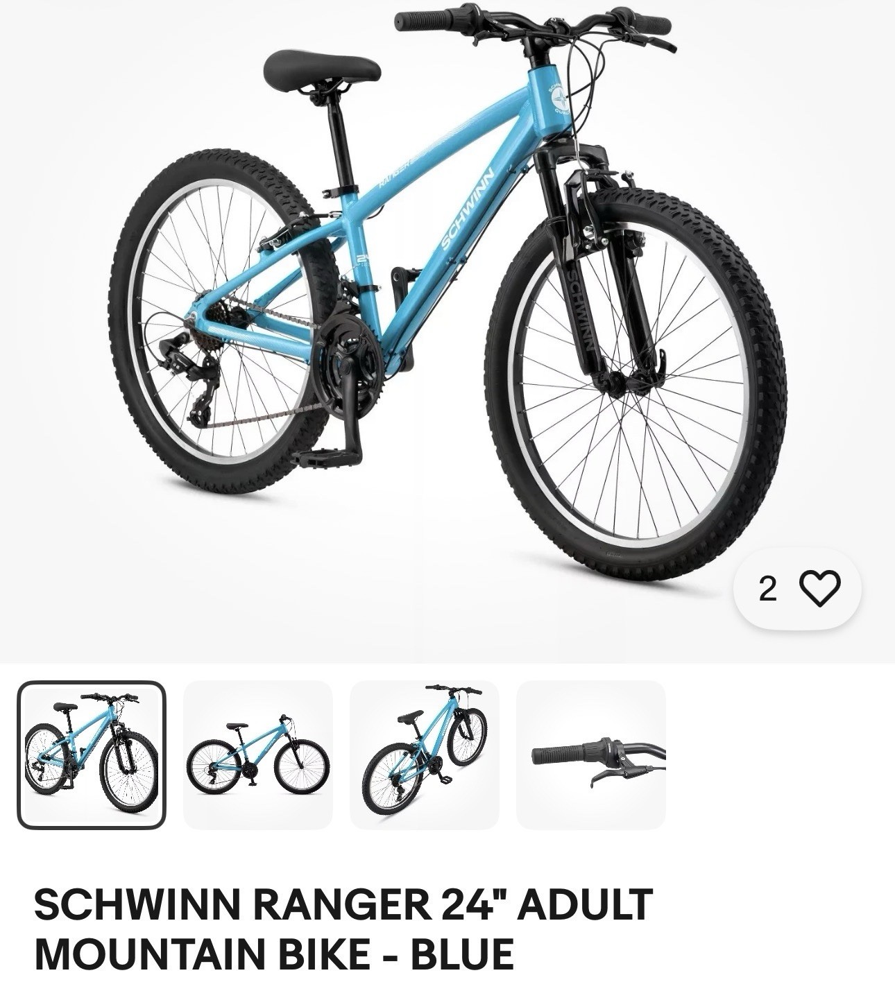Schwinn Ranger Mountain Bike 24" 21 Speed Blue V-Brake Refle