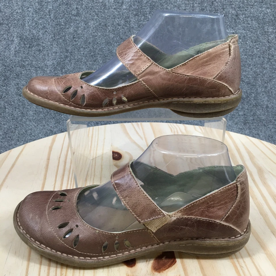 CHACAL Shoes Womens 37 Brown Mary Jane Straps Leather Round Toe Comfort Low Top - Image 2 of 4