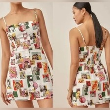 Reformation Huckleberry Pop Art Printed Mini Dress