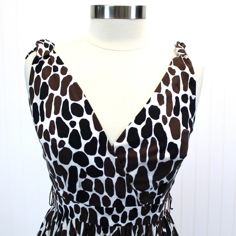 Vestido Trina Turk Para Mujer 6 Sin Mangas Ajuste y Acampanado Estampado Animal Jirafa Verano  Foto 3 de 4