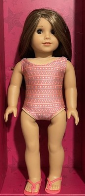 American Girl 18  Doll Of The Year 2020 Joss In Swimsuit W/ Flip flops Retired