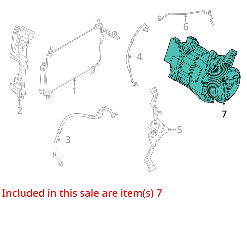 Compresor de aire acondicionado Infiniti QX60 NISSAN PATHFINDER 3,5 L 926006SA0C 2022 2024 19K Foto 3 de 4