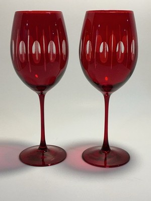 Set of 2 Wine Glasses, Italo Red