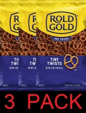 ROLD GOLD Tiny Twists Original Pretzels Snack 16 oz Bag - 3 PACK