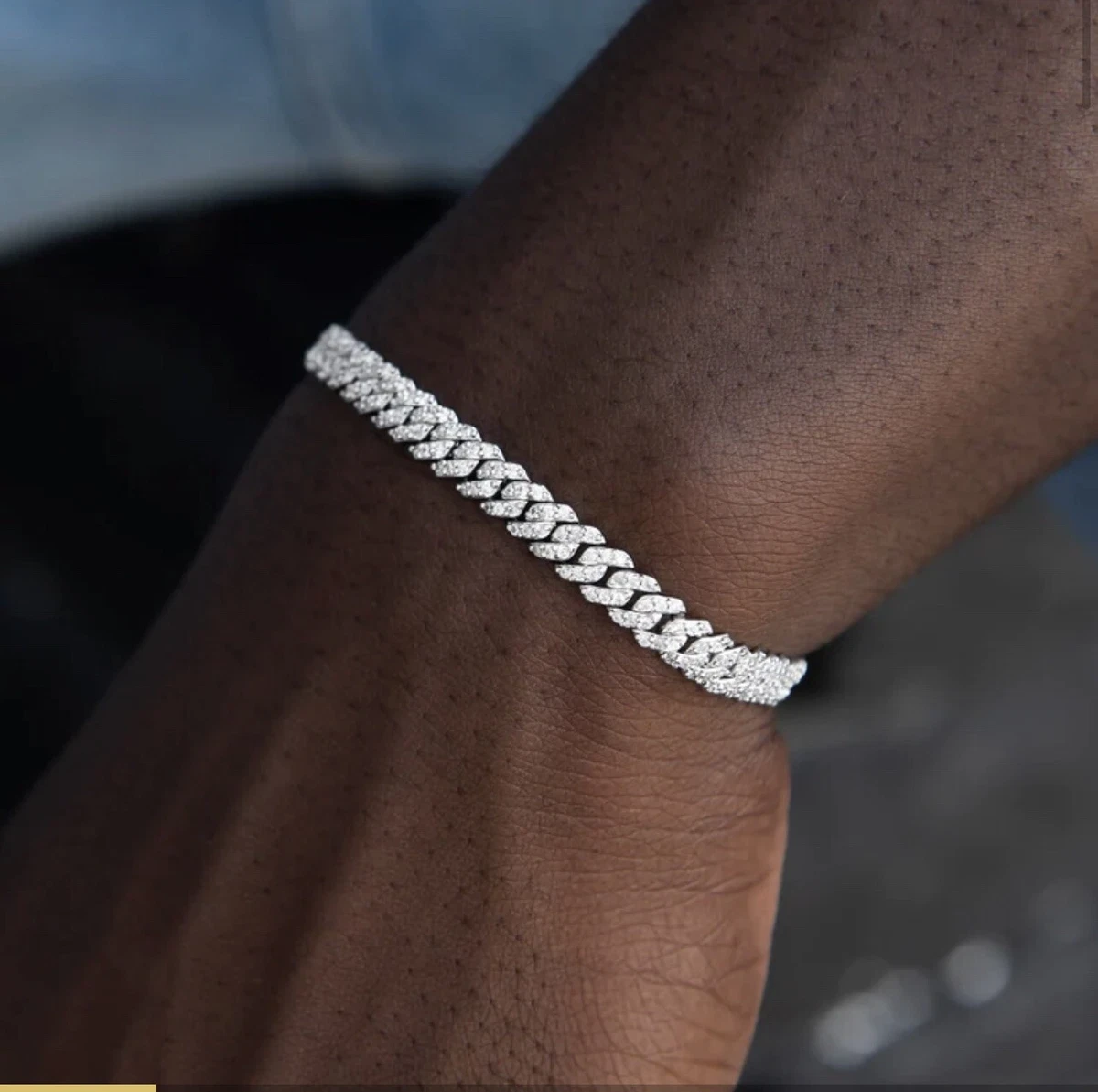 Diamond prong cuban link bracelet sale