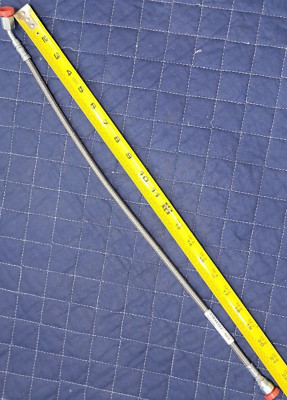 Braided Stainless Hose 22'' Long 1500psi, 3/8'' fitting, one 40deg, 1/8'' ID