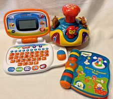 Lot 3 Vtech Electronic Educational Toys Spin 'n Learn Top Rhyme  Discover Book