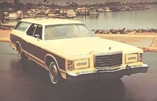 1976 Ford LTD Country Squire Kayser Ford Inc Lithograph Postcard Made In USA
