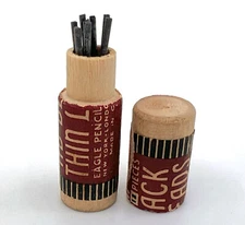 Eagle HB Black Thin Pencil Lead Refills for Mechanical in Wood Tube Partial Vtg