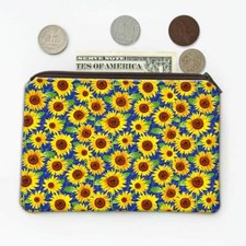 Golden Yellow Sunflowers : Seamless Pattern Gift Coin Purse Rustic Garden