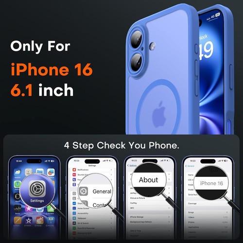 TOCOL Magnetic Case for iPhone 16 with X2 Screen Protectors MagSafe Compatible - Zdjęcie 2 z 4