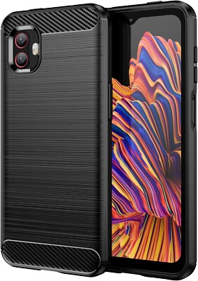 For SAMSNUG GALAXY XCOVER 6 PRO CARBON FIBER SHOCKPROOF CASE BLACK HEAVY DUTY