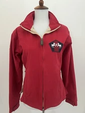Equine Couture Vintage Red Full Zip Embroidered Regatta Jacket Women's Size S