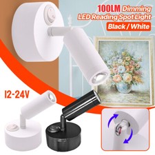 2-Color 12-24V LED Reading Lamp Bedside Wall Light For RV Boat Caravan Motorhome