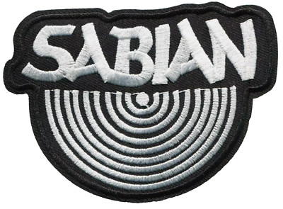 SABIAN - DRUM CYMBALS - ZILDJIAN - BLACk/WHITE - Embroidered Iron-On Patch