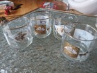 Vtg McCormick Whiskey Rocks Glasses Set of 4 Gold White Horse Pony Mid-Century