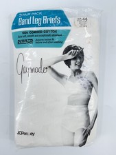 3 White NIP vtg 60s JCPenney Gaymode Women's Band Leg Briefs Panties Hip Size 44