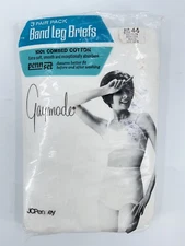 3 White NIP vtg 60s JCPenney Gaymode Women's Band Leg Briefs Panties Hip Size 44