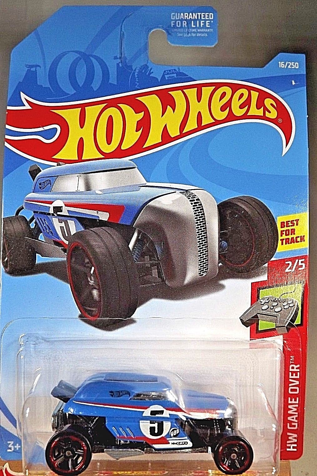 2019 Hot Wheels #16 HW Game Over 2/5 RIP ROD Blue w/Black MC5 Spoke Wheels