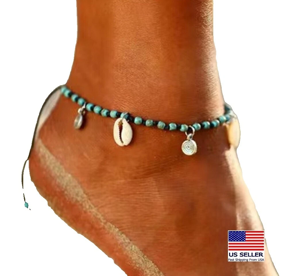 Acrílico Turquesa Tobilleras de Moda