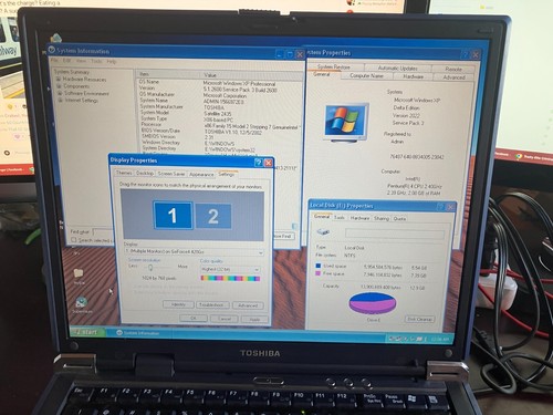 Toshiba Satellite 1415-S173 Laptop 15" Celeron 1.8GHz 2GB RAM 32GB SSD Win XP - Picture 2 of 9