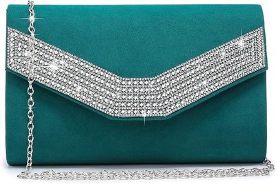 Dasein Women Stylish Crystal Trim Evening Clutches Formal Wedding Party Purses