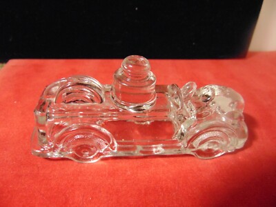 Vintage 40s Fire Engine Glass Candy Container