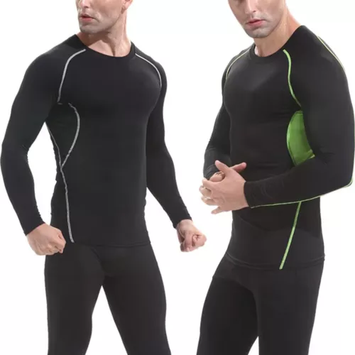 2er Pack Herren Kompressionsunterwäsche Unterunterwäsche Oberteil Tight Langarm T-Shirts - Bild 5 von 32