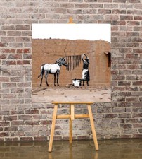 BANKSY ZEBRA STRIPES CANVAS WALL ART FRAME/ POSTER PRINT/FLOAT EFFECT FRAME/