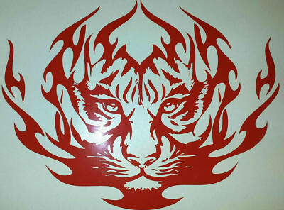 X GROß 30'' Auto Motorhaube Seitenaufkleber Tiger Löwe Flammen Vinyl Grafik Wandbild Spaß