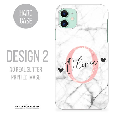 Personalisierte Handy Hülle Name Initialen Marmor Cover für Apple iPhone 11 Se 8 7 X