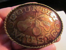 VINTAGE COUNTRY MUSIC THEME BELT BUCKLE - GW-14