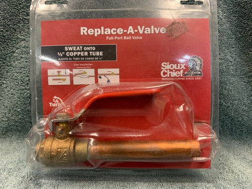 Ball Valve 1/2" Sweat Replacement, Full Port by Sioux Chief 600-204v