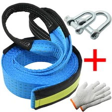 Heavy-Duty 8 Tons 5cm x 5M Car Tow Rope Cable Towing Strap With Hooks Emergency