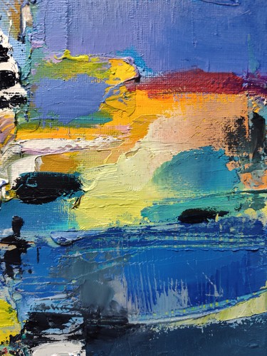 Original oil painting 12"x12" Contemporary art, Abstractiom, Modern art, Music - Picture 11 of 13