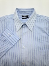  95 Alfani Men Regular-Fit Blue Stripe Long-Sleeve Dress Shirt Size 15.5 32/33 M
