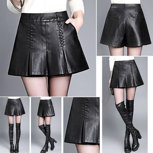 Asos - pantaloncini elasticizzati a vita alta in pelle sintetica - nero -  Stileo.it