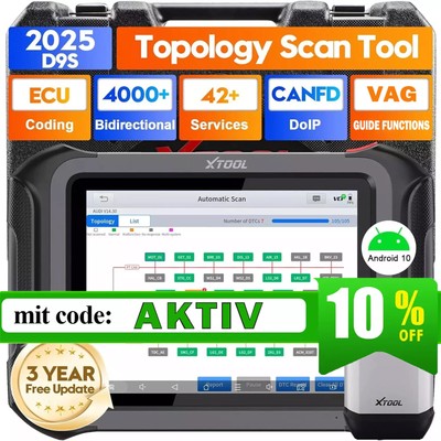 XTOOL D9S KFZ OBD2 Diagnosegerät ALLE SYSTEM ECU Coding Fehler Auslesegerät TPMS