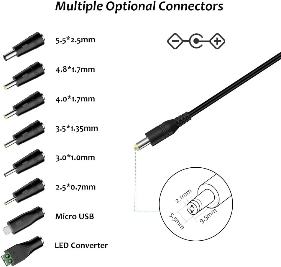 Multifunktional | 8-Stecker Netzteil | 12W Leistung - Bild 3 von 4