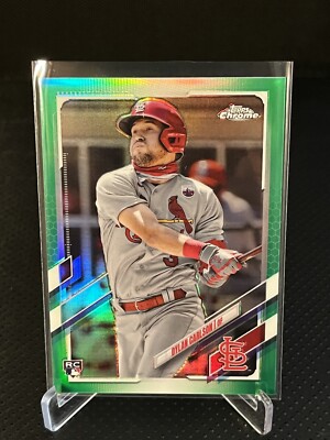 2021 Topps Chrome Green Refractor #140 Dylan Carlson /99 St Louis Cardinals RC