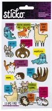 Sarcastic Animals!  Seal Sloth Llama Dog New Pack Scrapbook Stickers Sticko