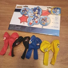 Sonic Balloons  Bouquet, 5 Mylar +8 Latex Balloons ,Party Supplies 