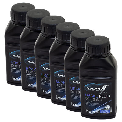 Bremsflüssigkeit WOLF BRAKE FLUID 5039 DOT 3&4 6 X 250 ml für Aprilia Beta Honda