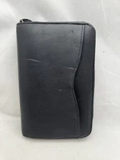 Vintage 2001 Day Timer Black Personal Organizer System 6 Ring Binder Zip