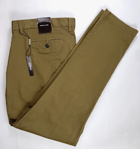 Michael Kors 40 x 32 Herren Chino Hose flache Vorderseite Schale schmale Passform STRETCH NEU $ 98