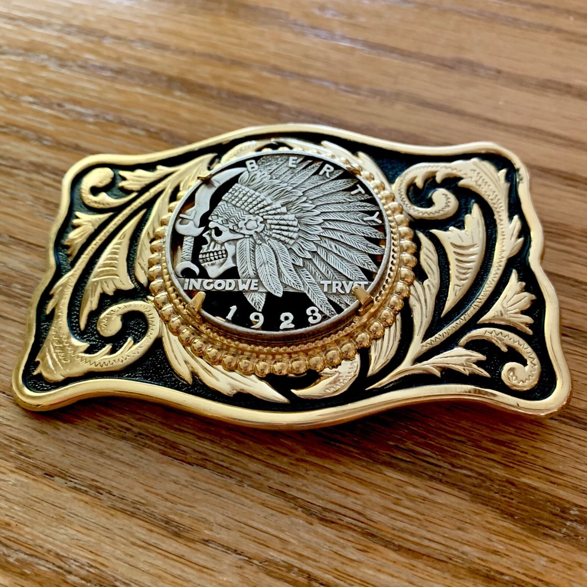 Indian Head Nickel Belt Buckle Native American Brass Belt Buckle