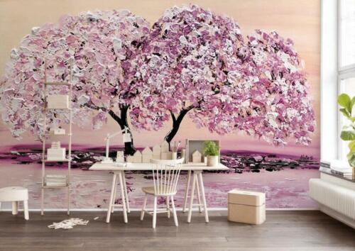 3D fleurs de cerisier B78 papier peint mural amovible autocollant Zoe - Photo 1/11